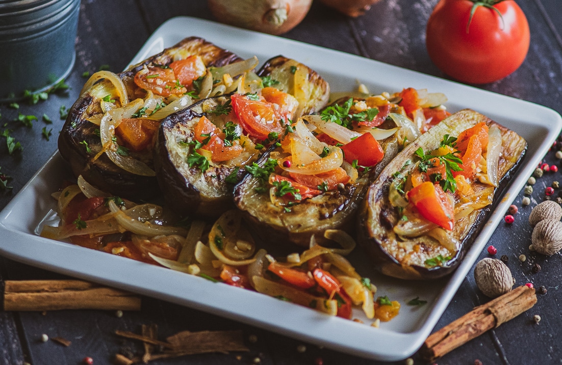 Imam Bayildi Recipe | Turkish (Vegan) Stuffed Aubergine | Simple &amp; Fast